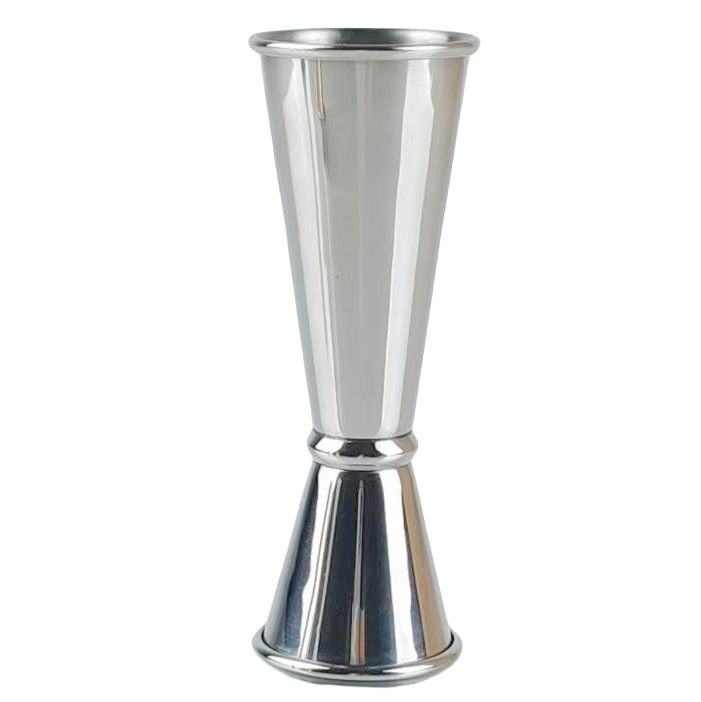 Măsurător pentru cocktail din oțel inoxidabil 304, cu două capete, scări 30/60 ml și margine îndoită în inel, pentru uncii