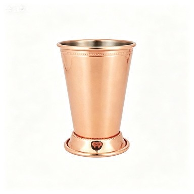 Pahar mini Moscow Mule din cupru pentru cocktailuri și bere, stil retro Bloom, capacitate 401–500 ml, opțiune de personalizare a logo-ului