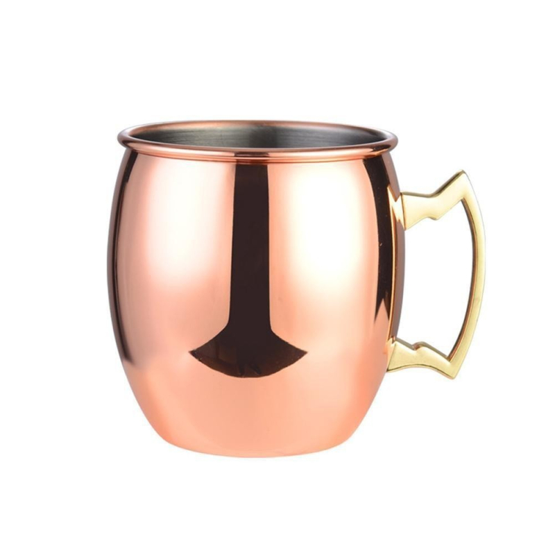 Pahar mini Moscow Mule din cupru pentru cocktailuri și bere, stil retro Bloom, capacitate 401–500 ml, opțiune de personalizare a logo-ului