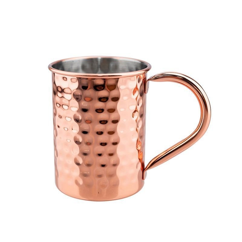 Pahar mini Moscow Mule din cupru pentru cocktailuri și bere, stil retro Bloom, capacitate 401–500 ml, opțiune de personalizare a logo-ului