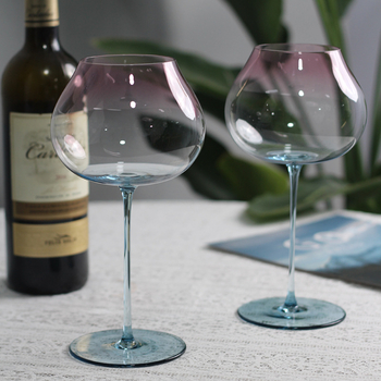 Pahar de vin roșu din cristal, cu senzație premium, picior înalt, cu gradient de culoare, pentru uz casnic, pahar creativ de șampanie