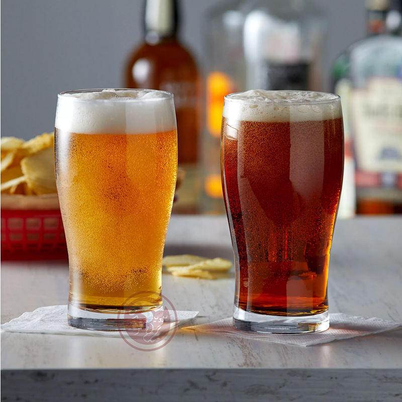 Pahar de bere cu logo imprimat, cristal, capacitate 401–500 ml, pentru bere craft, pahar britanic pint, pahar german de bere neagră.