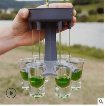 Dispenser de vin cu suport pentru șase pahare