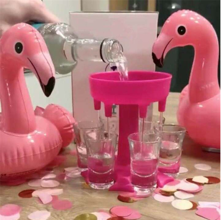 Dispenser de vin cu suport pentru șase pahare