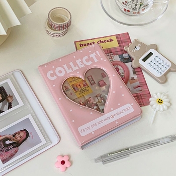 Mini album Polaroid de 3 inch, în formă de inimă, pentru fotografii de fani și carduri mici