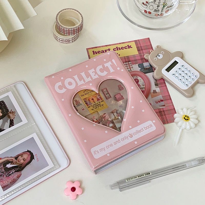 Mini album Polaroid de 3 inch, în formă de inimă, pentru fotografii de fani și carduri mici