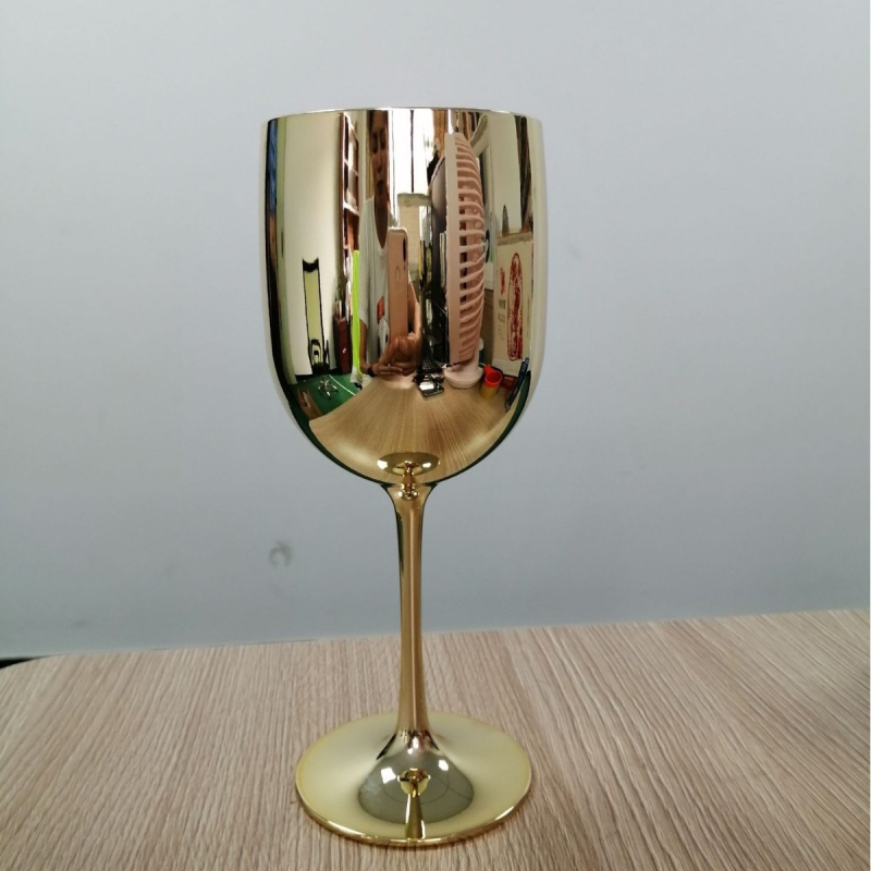 Pahar de vin Bordeaux din plastic, colorat, cu tija electroplacată, 401–500 ml
