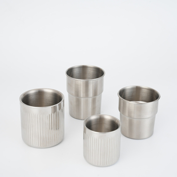 Pahar de bere din oțel inoxidabil 304, design cu două straturi, finisaj periat, 500 ml