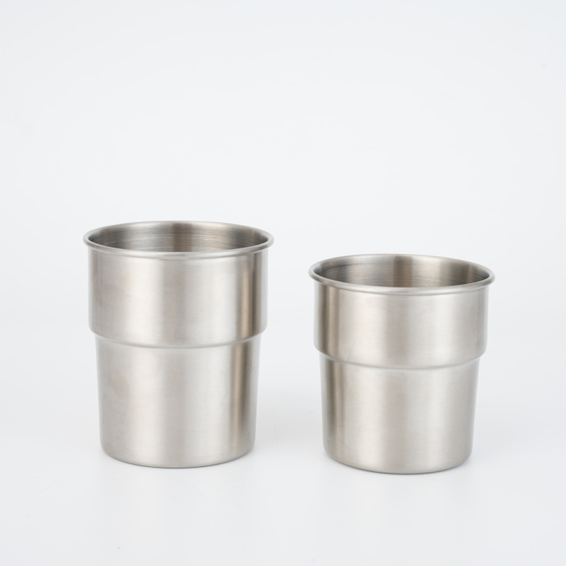 Pahar de bere din oțel inoxidabil 304, design cu două straturi, finisaj periat, 500 ml