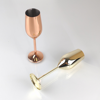 Pahar de șampanie din oțel inoxidabil 304, cu tulpă înaltă, formă de tambur, rezistent la căderi, pahar metalic pentru cocktail, uz casnic