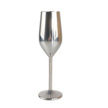 Pahar de șampanie din oțel inoxidabil 304, cu tulpă înaltă, formă de tambur, rezistent la căderi, pahar metalic pentru cocktail, uz casnic