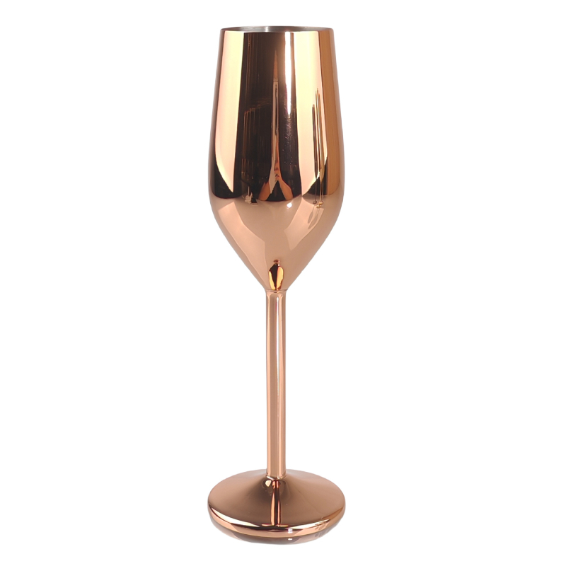 Pahar de șampanie din oțel inoxidabil 304, cu tulpă înaltă, formă de tambur, rezistent la căderi, pahar metalic pentru cocktail, uz casnic