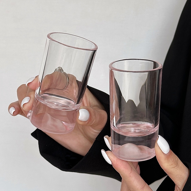Pahar din sticlă Pink Mountain, 100 ml, bar de acasă premium