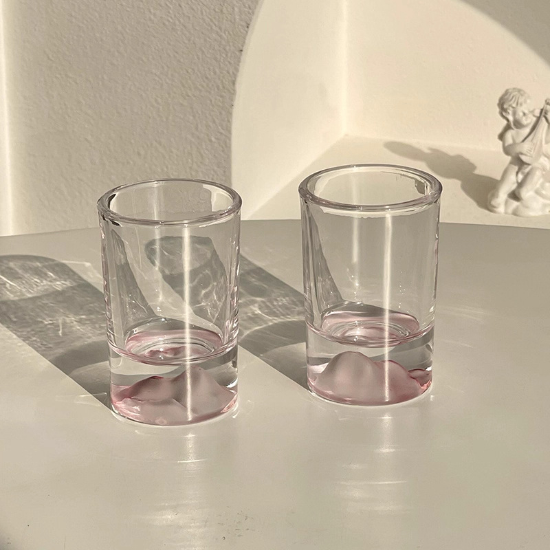 Pahar din sticlă Pink Mountain, 100 ml, bar de acasă premium