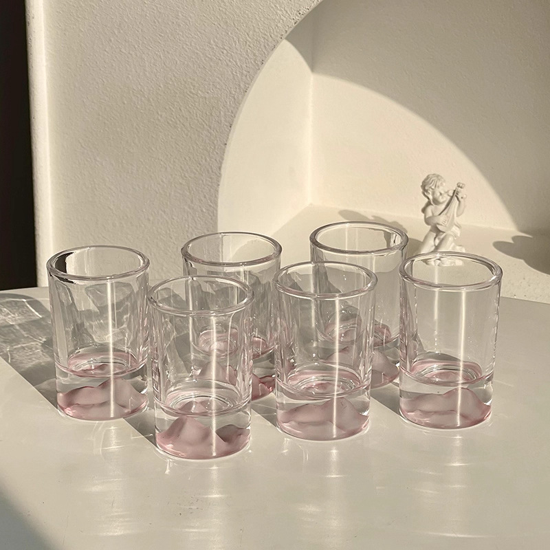 Pahar din sticlă Pink Mountain, 100 ml, bar de acasă premium