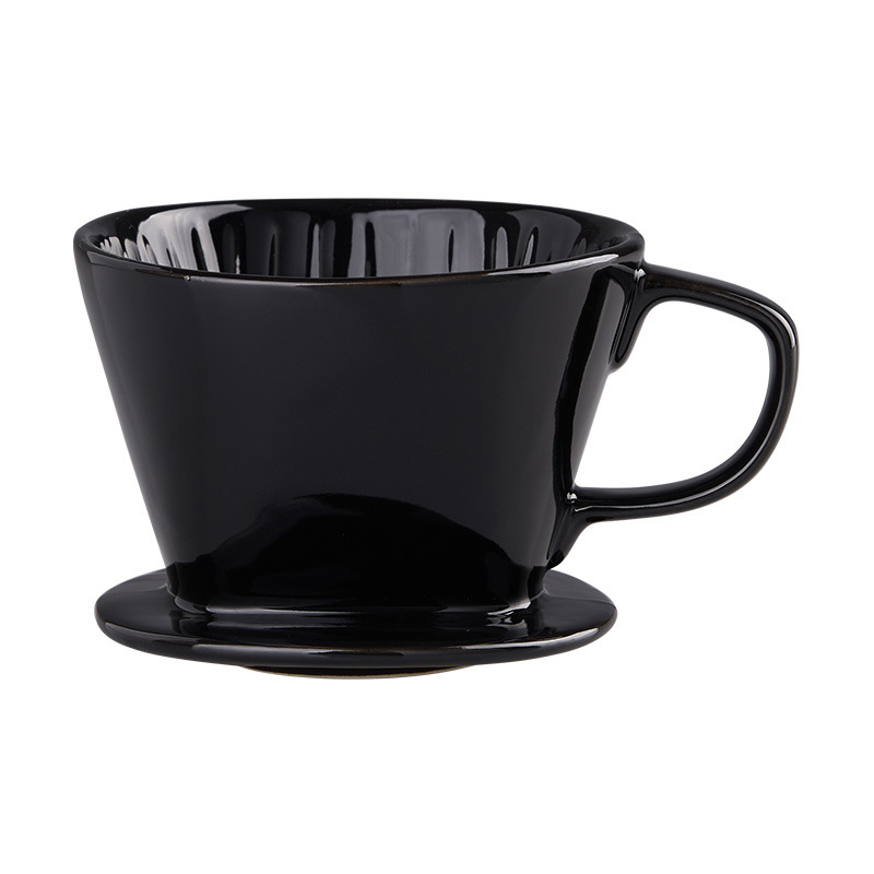 Filtru de cafea din porțelan pentru infuzie manuală, formă fan 102, filtru picurător cu trei găuri, pentru birou