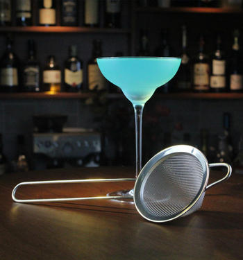 Filtru de cocktail în stil japonez, cu două straturi, conic, cu plasă rotundă și lingură filtrantă