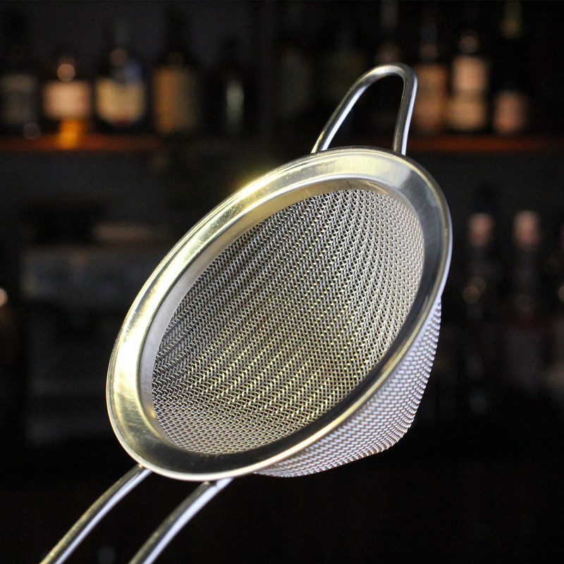 Filtru de cocktail în stil japonez, cu două straturi, conic, cu plasă rotundă și lingură filtrantă
