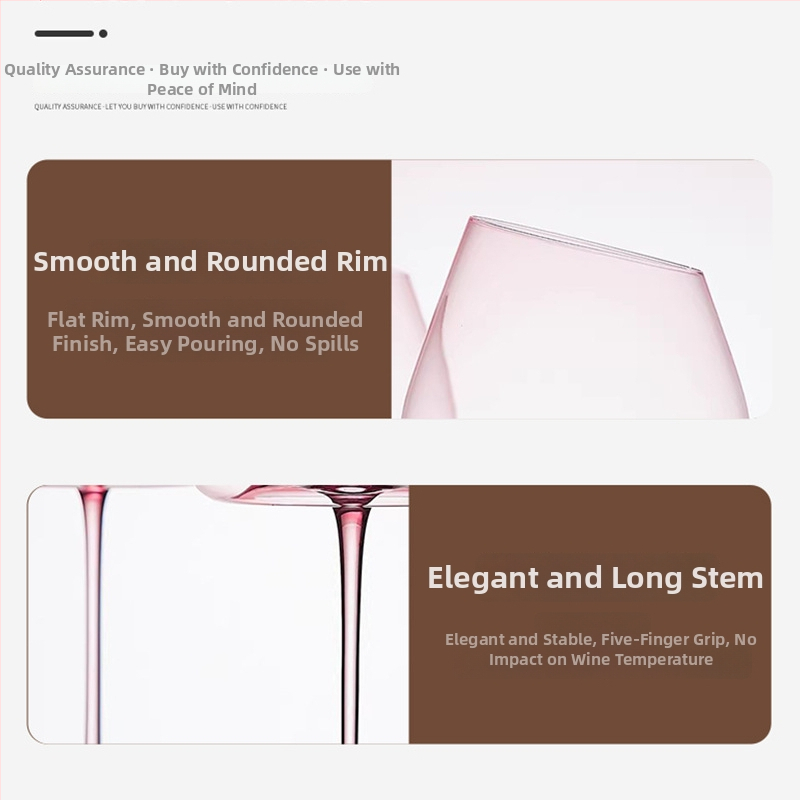 Pahare de vin roz cu margine înclinată, flamingo, cristal fără plumb, 401–500 ml, set de 2, stil modern minimalist