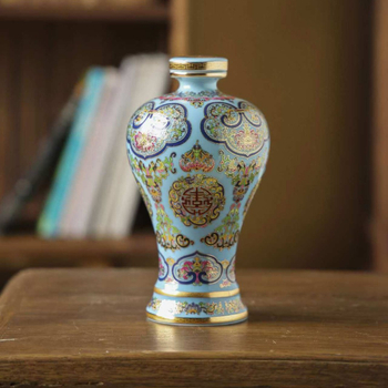 Vas de vin din porțelan Jingdezhen, cloisonné emailat, decor pentru casă