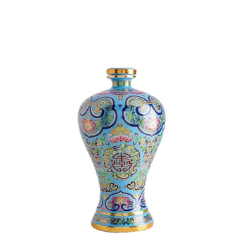 Vas de vin din porțelan Jingdezhen, cloisonné emailat, decor pentru casă