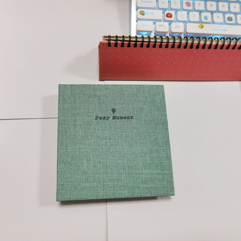 Album foto din bumbac-lin, 5 inci, cu pagini detașabile pentru fotografii Polaroid de 3 inci și inserții pentru carduri