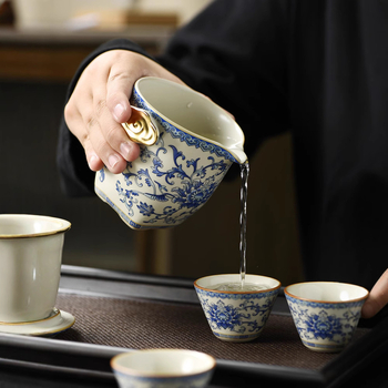 Set premium de ceai ceramic pentru călătorii, cu ceainic și cești, stil Kung Fu, portabil