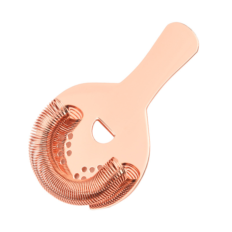 Filtru de gheață semicircular din oțel inoxidabil 304, culoare roz-auriu, pentru cocktailuri