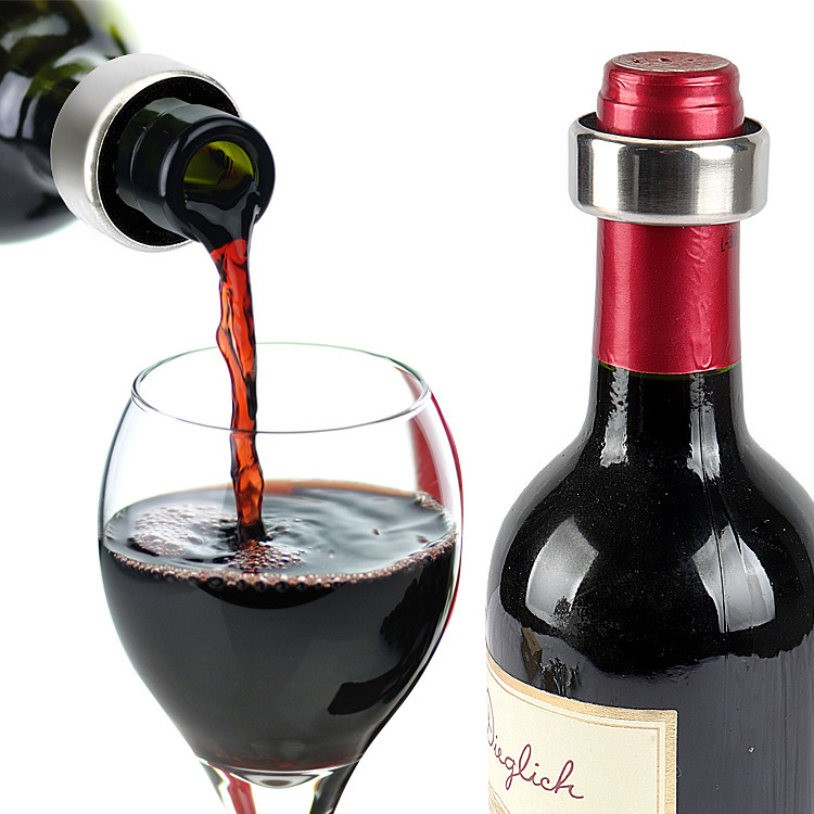 Inel din oțel inoxidabil cu interior catifelat, accesoriu pentru vin, inel anti-stropire
