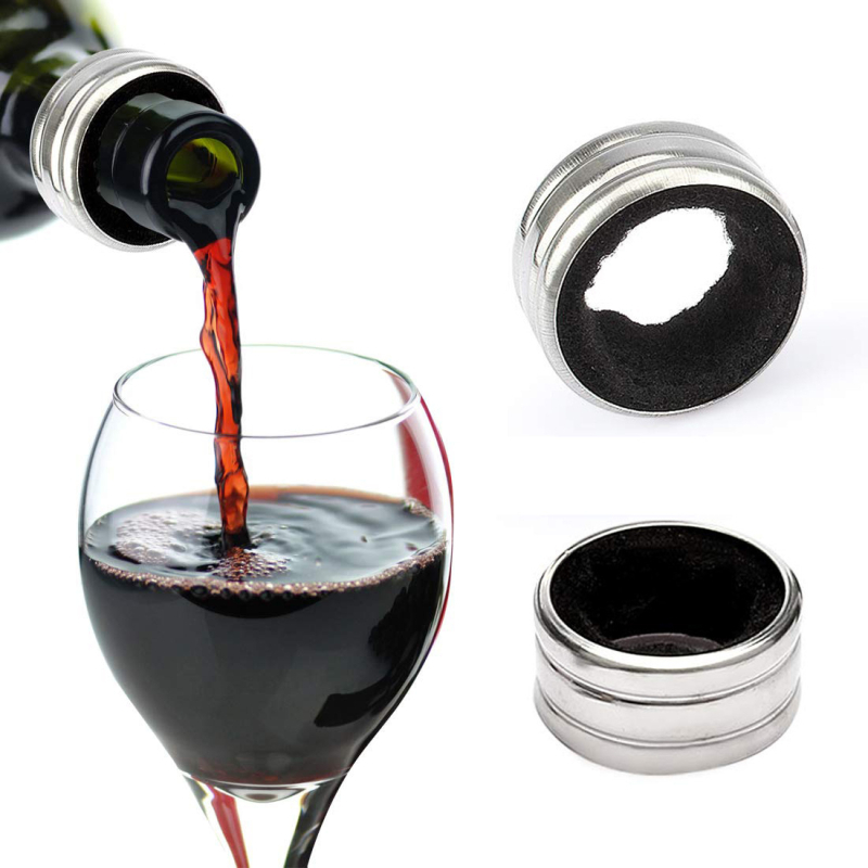 Inel din oțel inoxidabil cu interior catifelat, accesoriu pentru vin, inel anti-stropire