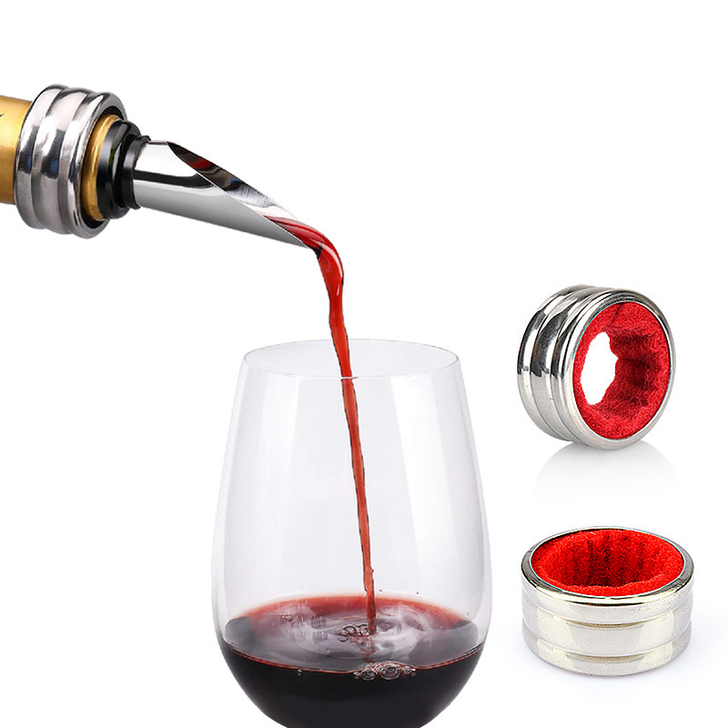 Inel din oțel inoxidabil cu interior catifelat, accesoriu pentru vin, inel anti-stropire
