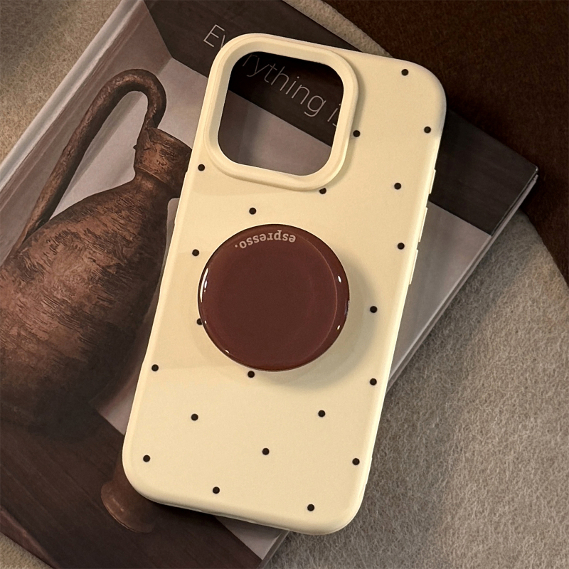 Висококачествен калъф за iPhone с райета и ретро кафява стойка