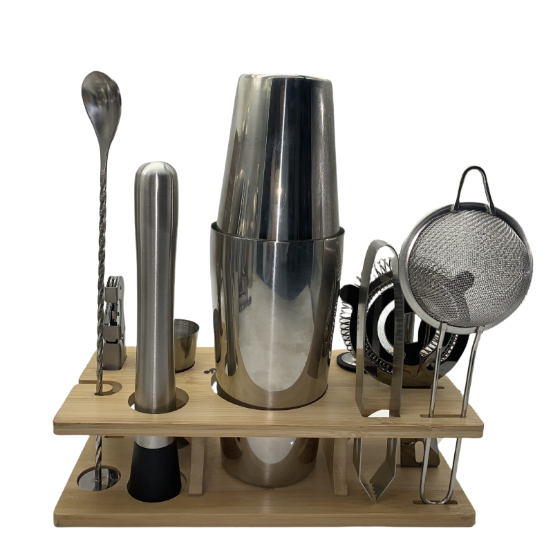 Set de 11 piese din oțel inoxidabil pentru cocktailuri – accesorii de bar