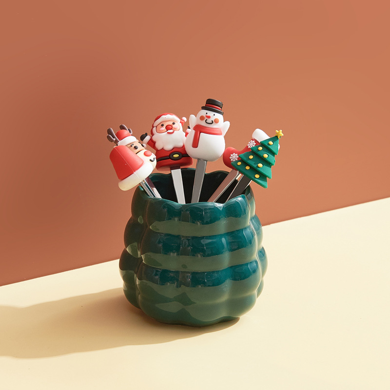 Set ceramic pentru fructe: furculițe și linguri, borcan de depozitare, decor pentru masă acasă, cadou pentru casa nouă