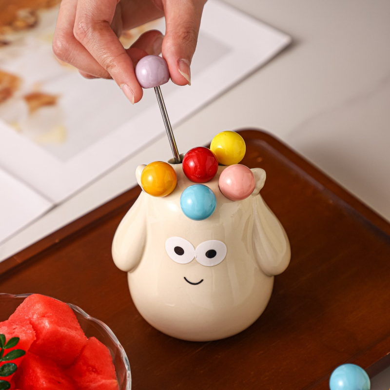 Set de furculițe ceramice pentru fructe și deserturi, design minimalist modern pentru uz casnic