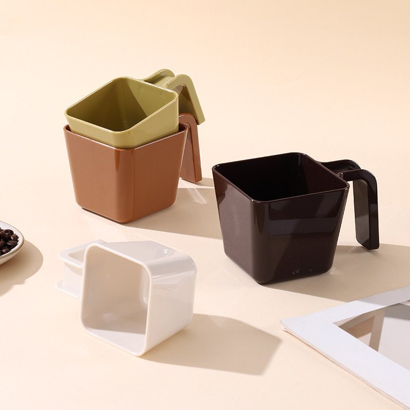 Lingură de plastic pentru gheață, pătrată, în stil Starbucks Frappuccino, pentru cafenele și magazine de ceai cu lapte, uz comercial, întărită și durabilă.