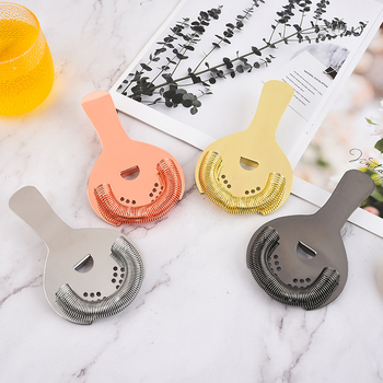Filtru de gheață din oțel inoxidabil, formă semicirculară, pentru cocktailuri, filtru Hawthorne pentru gheață, accesoriu pentru shaker pentru uz casnic