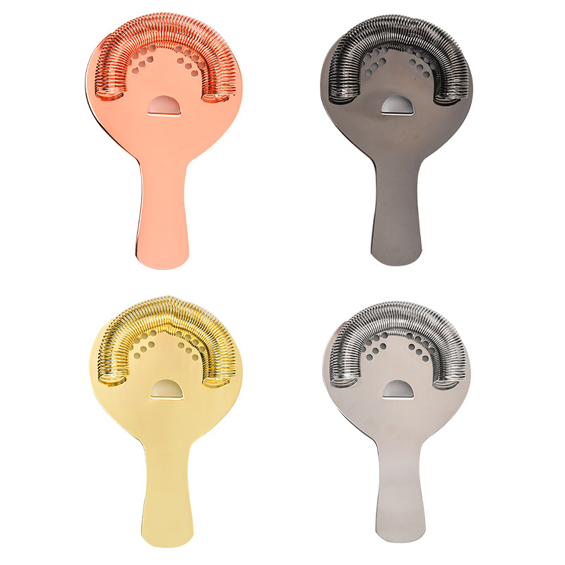 Filtru de gheață din oțel inoxidabil, formă semicirculară, pentru cocktailuri, filtru Hawthorne pentru gheață, accesoriu pentru shaker pentru uz casnic