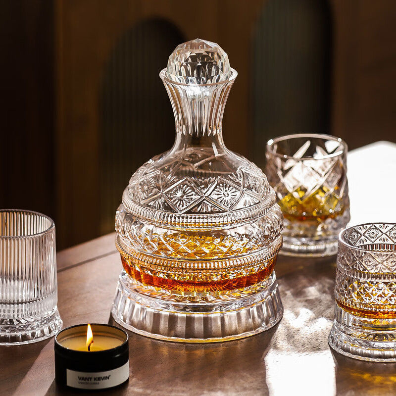 Set de pahare pentru whisky cu decantor din cristal, pentru uz casnic