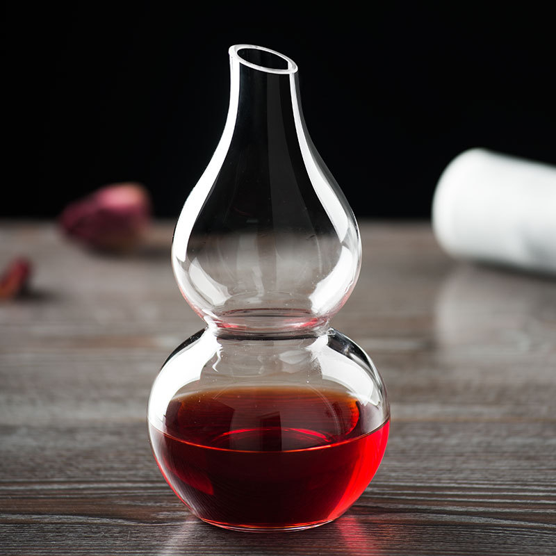 Decantor din sticlă, în formă de dovleac, turnat manual, 1000 ml+