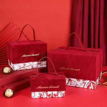 Cutie cadou pentru logodnă și nuntă, ambalaj de bomboane în stil european retro, cu ștampilă fierbinte, catifea de lux, cutie goală, 14x9x8 cm