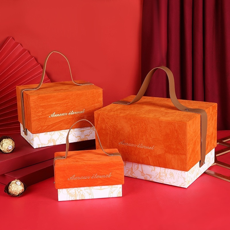 Cutie cadou pentru logodnă și nuntă, ambalaj de bomboane în stil european retro, cu ștampilă fierbinte, catifea de lux, cutie goală, 14x9x8 cm