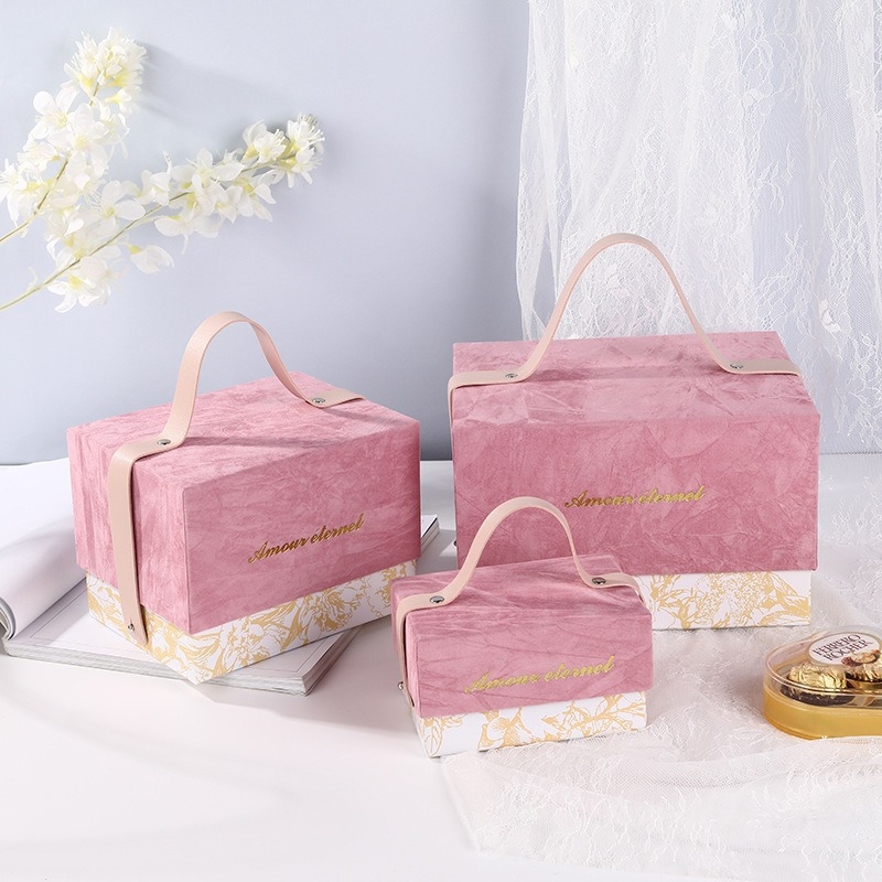 Cutie cadou pentru logodnă și nuntă, ambalaj de bomboane în stil european retro, cu ștampilă fierbinte, catifea de lux, cutie goală, 14x9x8 cm