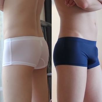 Muške boxerice od ice silk najlona, izrazito tanke, niska linija, proziran dizajn, moderan euro-američki stil