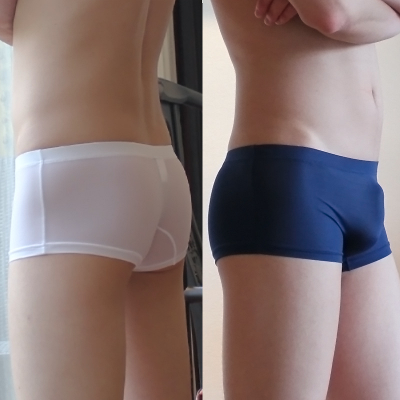Muške boxerice od ice silk najlona, izrazito tanke, niska linija, proziran dizajn, moderan euro-američki stil