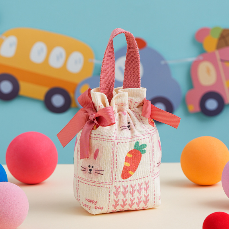 Geantă de cadou din pânză, pătrată, cu cutie de bomboane, pentru nunți și cadouri pentru copii (grădiniță și școală primară)