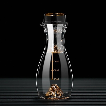 Set de pahare din cristal cu folie de aur, set de dozare pentru băuturi, capacitate 100 ml, stil național, bază aurie