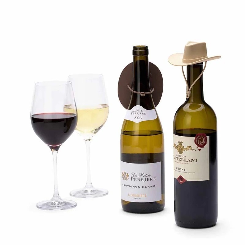 Dop din silicon pentru sticla de vin roșu, în formă de pălărie de cowboy