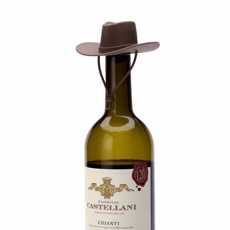 Dop din silicon pentru sticla de vin roșu, în formă de pălărie de cowboy
