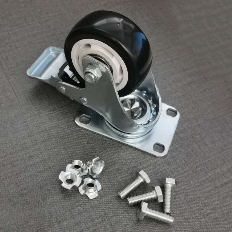 Roti universale din poliuretan cu rulmenți dubli, 2,3 sau 4 inch, pentru carcase de transport echipament